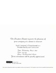 [Invitation to Student Senate dinner, May 7, 1997] by Student Senate, Sarah Lawrence College