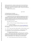 [Draft of email from Barbara Kaplan to the Community, April 5, 2004]